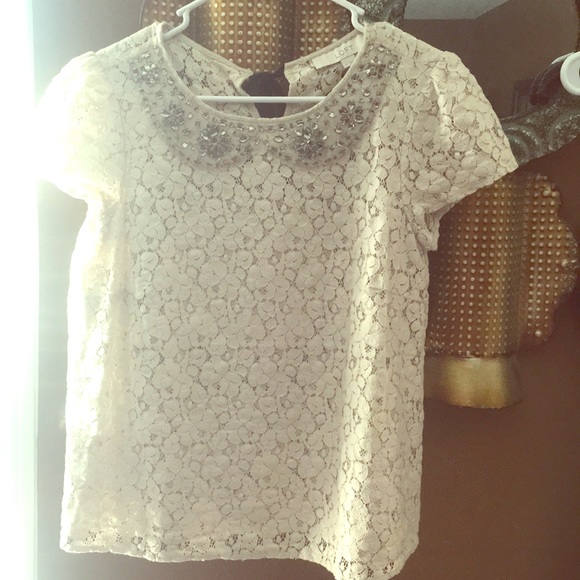 LOFT Tops - Loft Top - cream lace collared-small